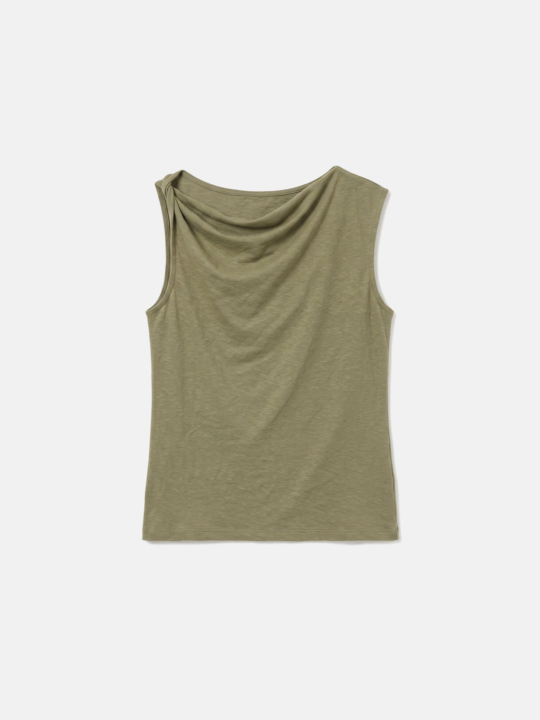 Old Money Asymmetric Cotton-Linen Knit Top — Twisted-Knot One-Shoulder Summer Vest