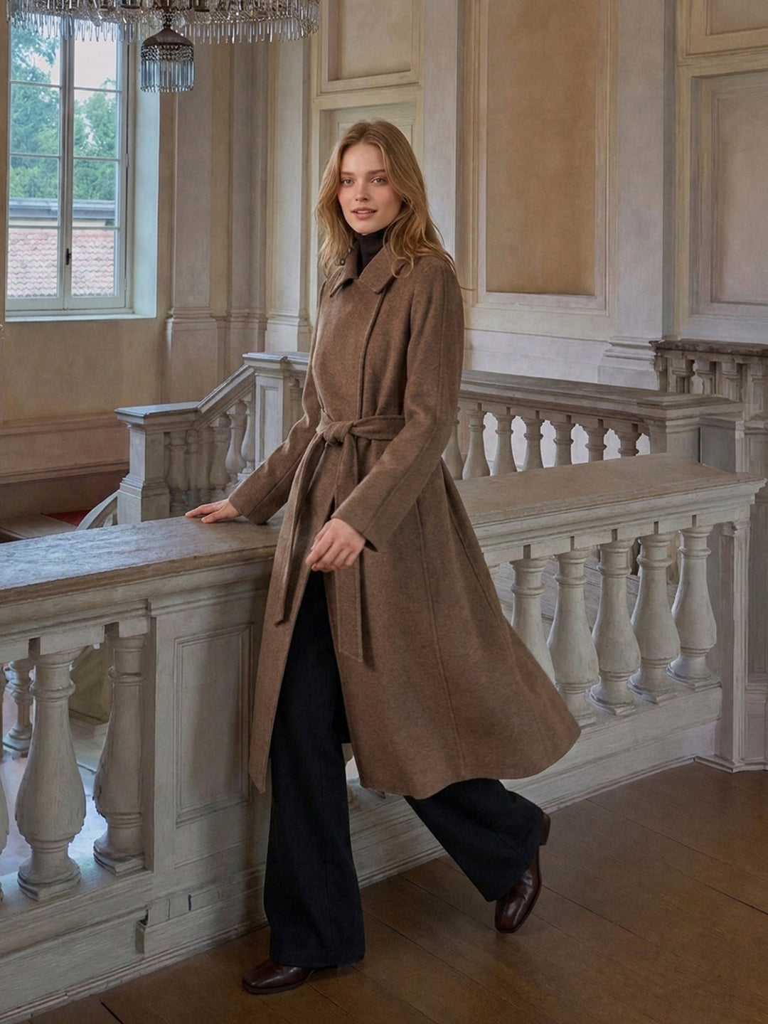 Double-Sided Cashmere Single Button Overcoat for Women
