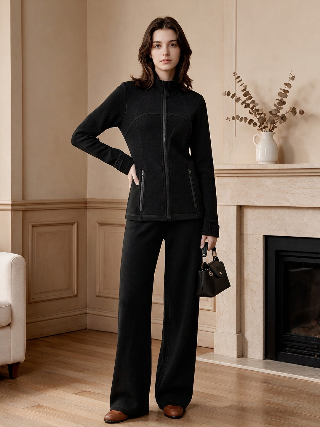 100% Wool Straight Leg Pants - Machine Washable