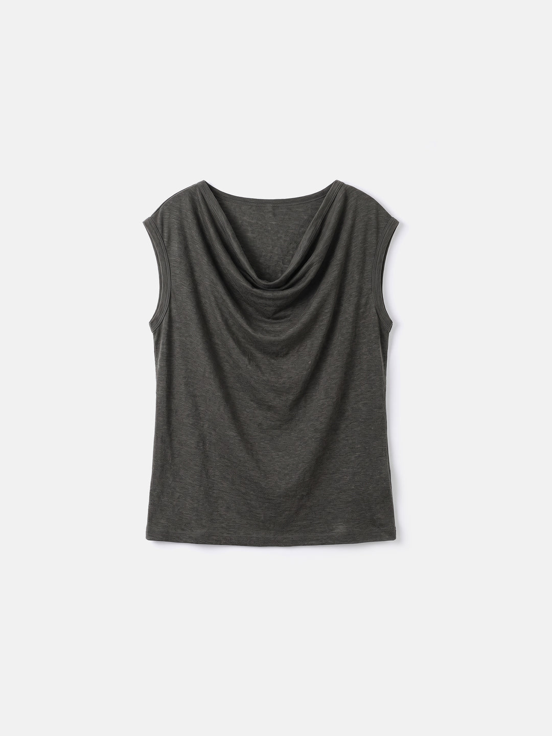 100% Pure Hemp Off-Shoulder Cowl Neck Knit Top — Sustainable Luxury Ethereal Summer Blouse