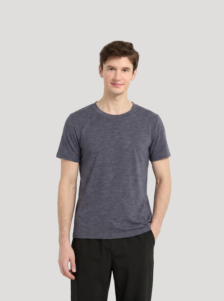 Men Merino Wool T Shirt Quick Dry Outdoor Performance Tee Lightweight Hiking Running Top
