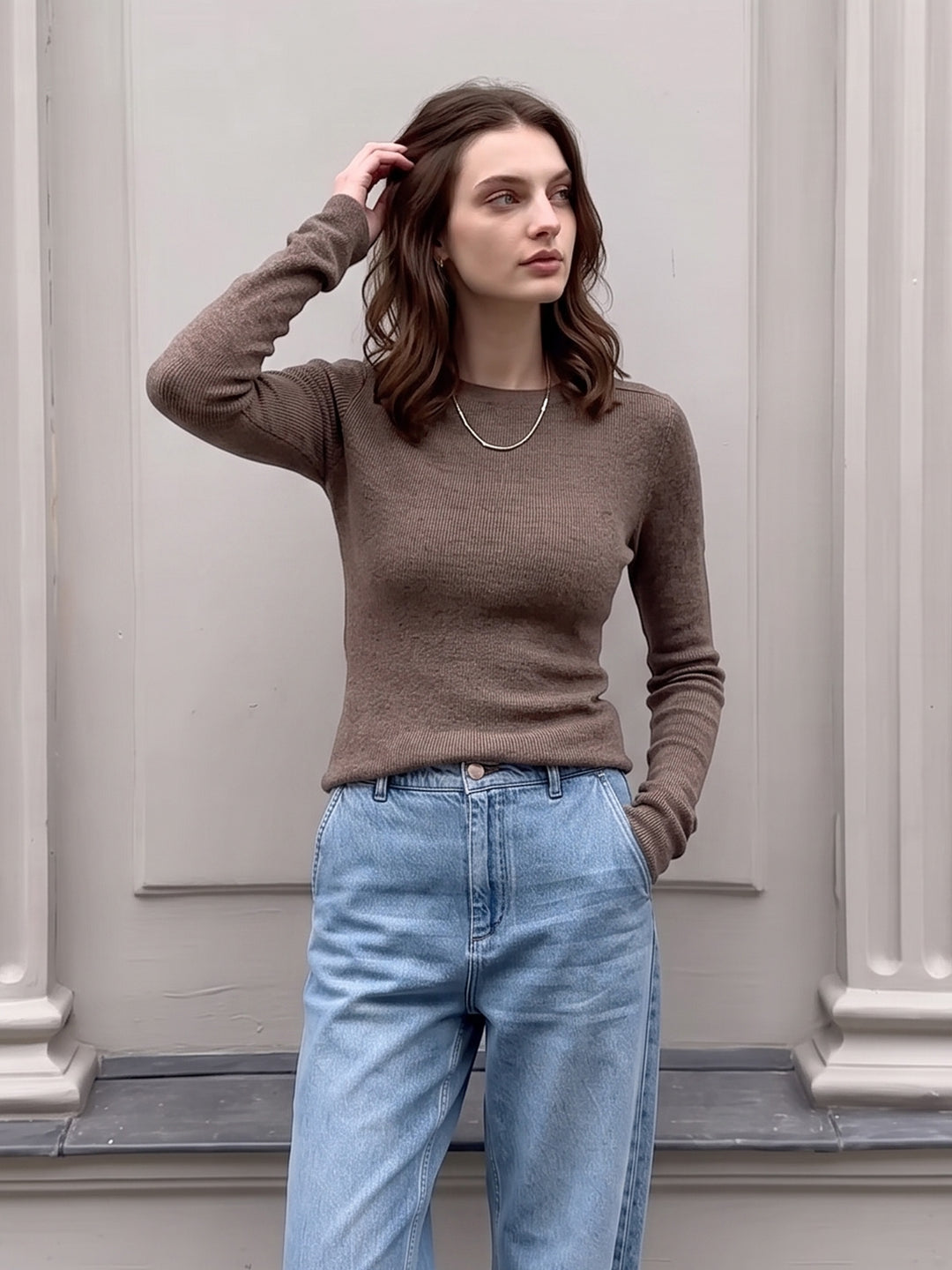 Seamless Cashmere Base Layer Knit for Women