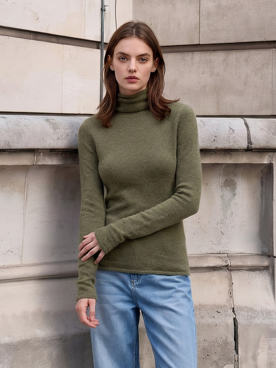 Cashmere Base Layer High Neck Wool Knit