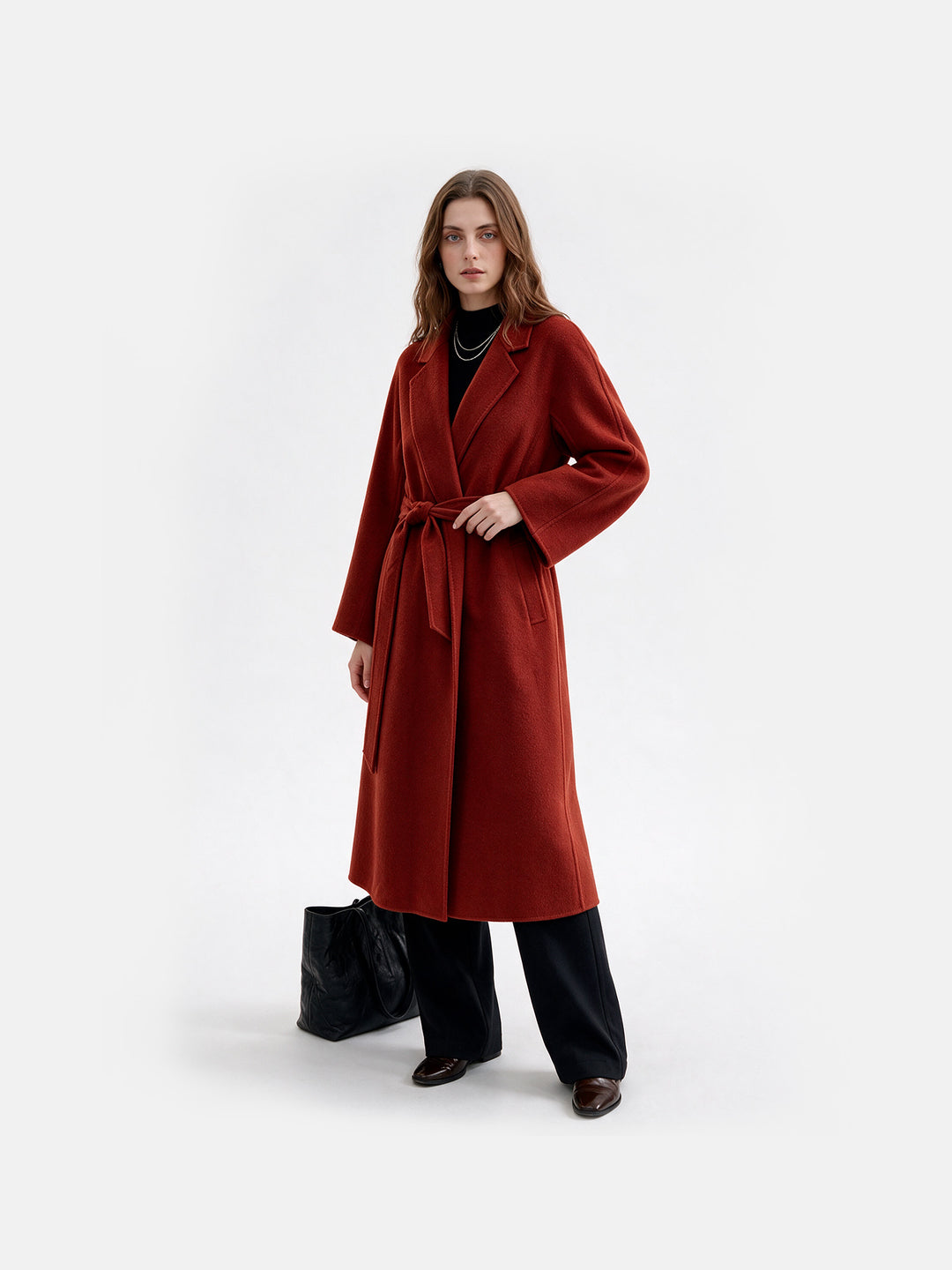 100% Cashmere Wrap Overcoat for Women