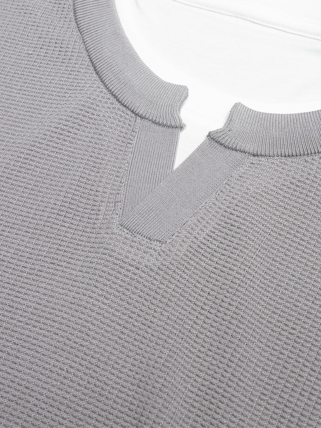 Premium Lyocell Silk Blend Knit T-Shirt Luxury Layered Henley V Neck Summer Knitwear for Men