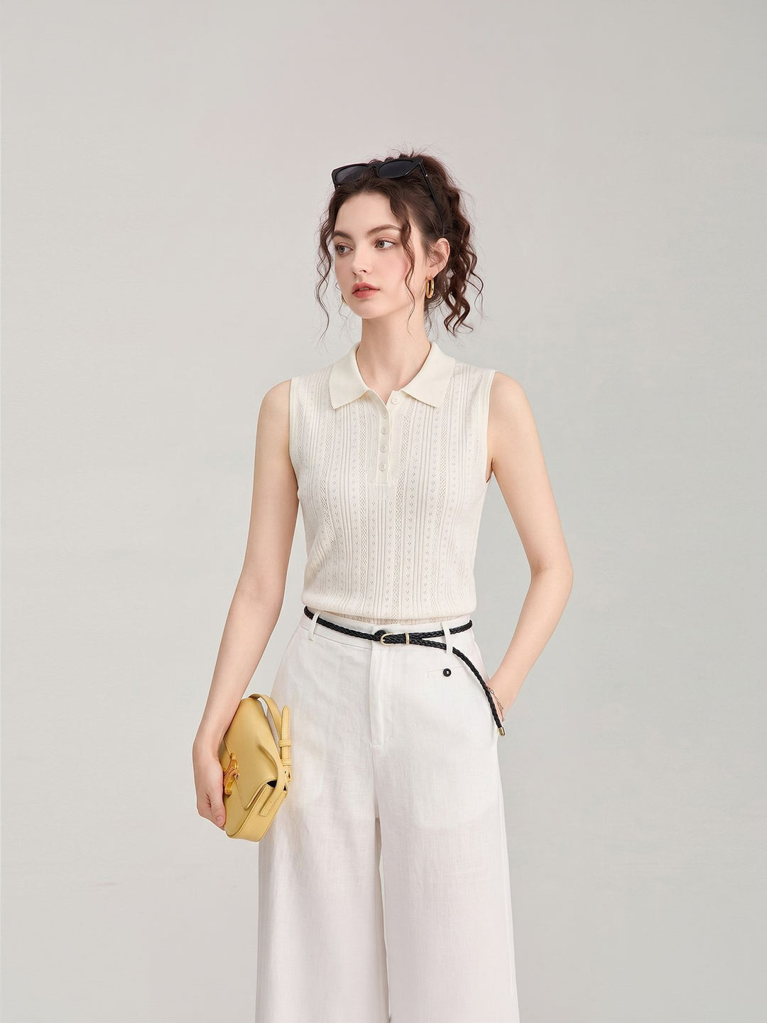 Lightweight Tencel Linen Knit Tank Top for Women