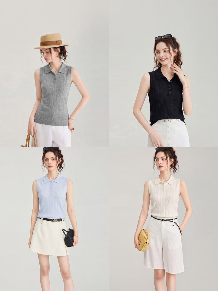 Lightweight Tencel Linen Knit Tank Top for Women