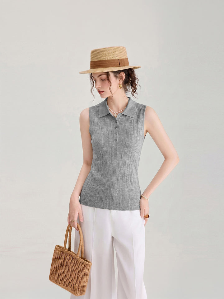 Lightweight Tencel Linen Knit Tank Top for Women