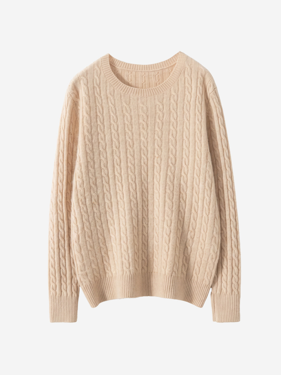 Pull ras du cou en cachemire torsadé pour femme