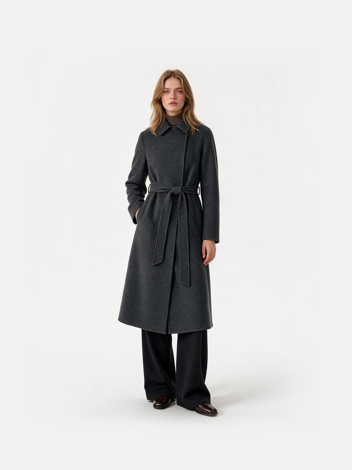 Double-Sided Cashmere Single Button Overcoat for Women