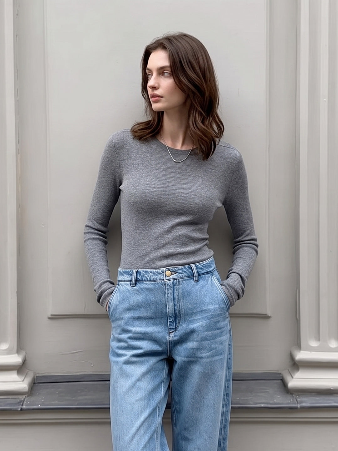 Seamless Cashmere Base Layer Knit for Women