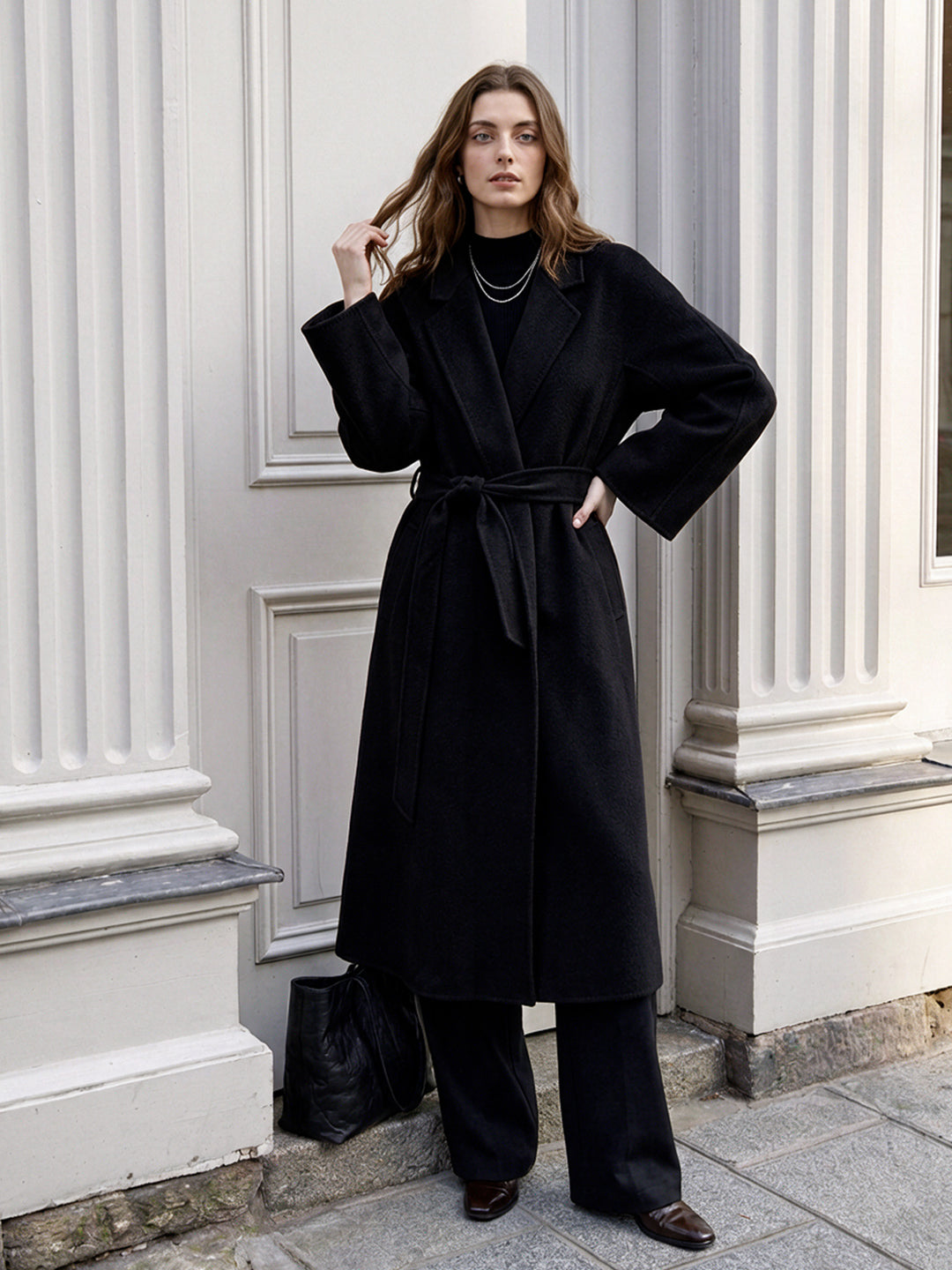 100% Cashmere Wrap Overcoat for Women