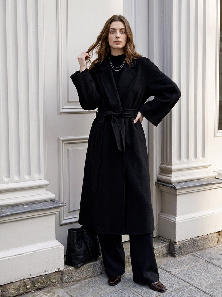 100% Cashmere Wrap Overcoat for Women