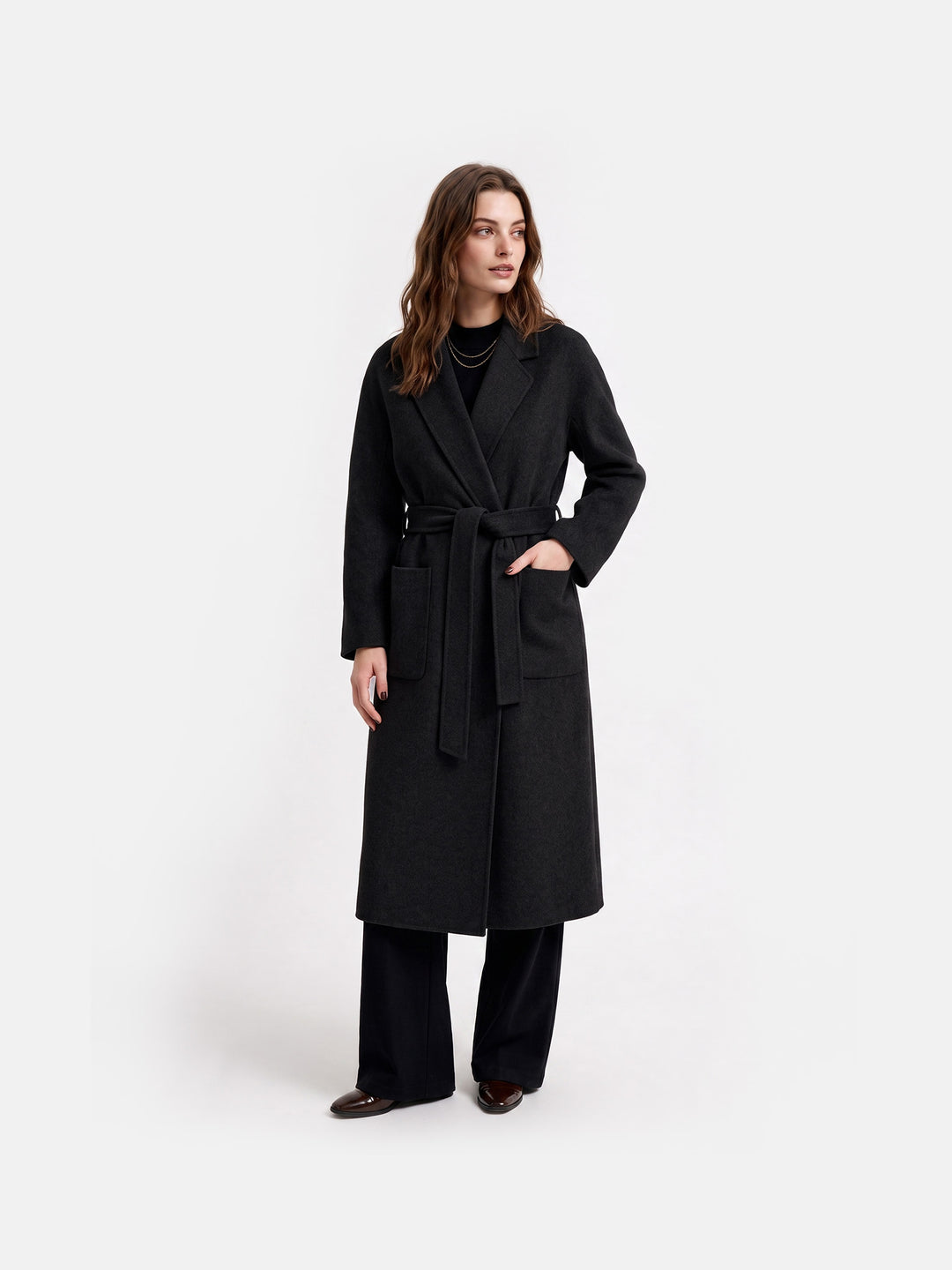 100% Cashmere Wrap Overcoat for Women