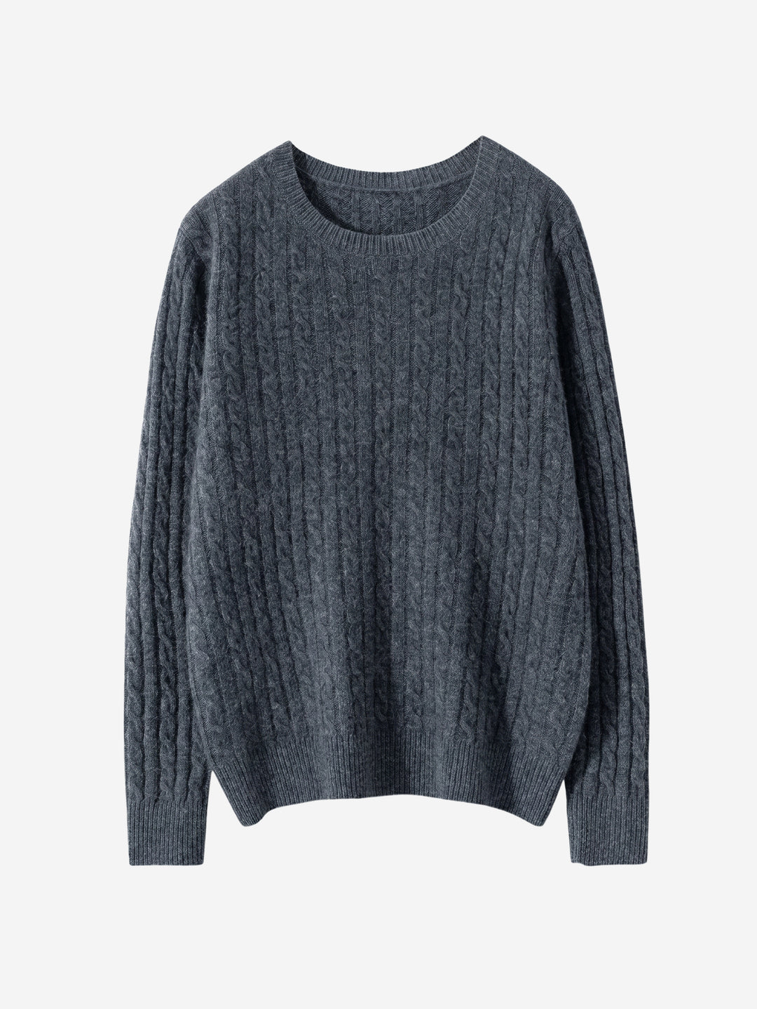 Pull ras du cou en cachemire torsadé pour femme