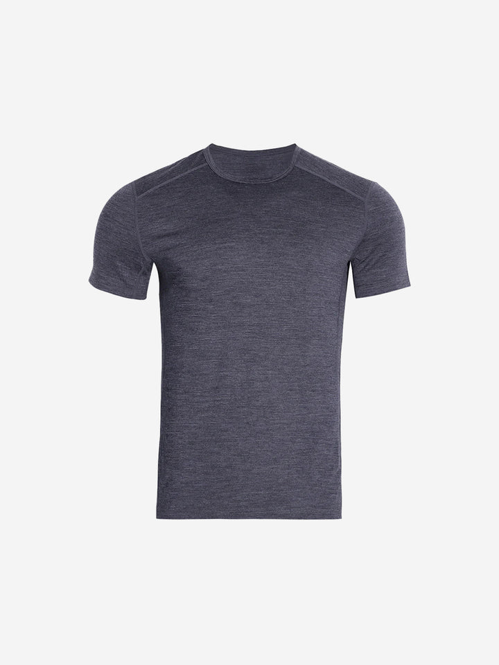 T-shirt de sport pour homme en laine mérinos à séchage rapide - Randonnée, course, respirant