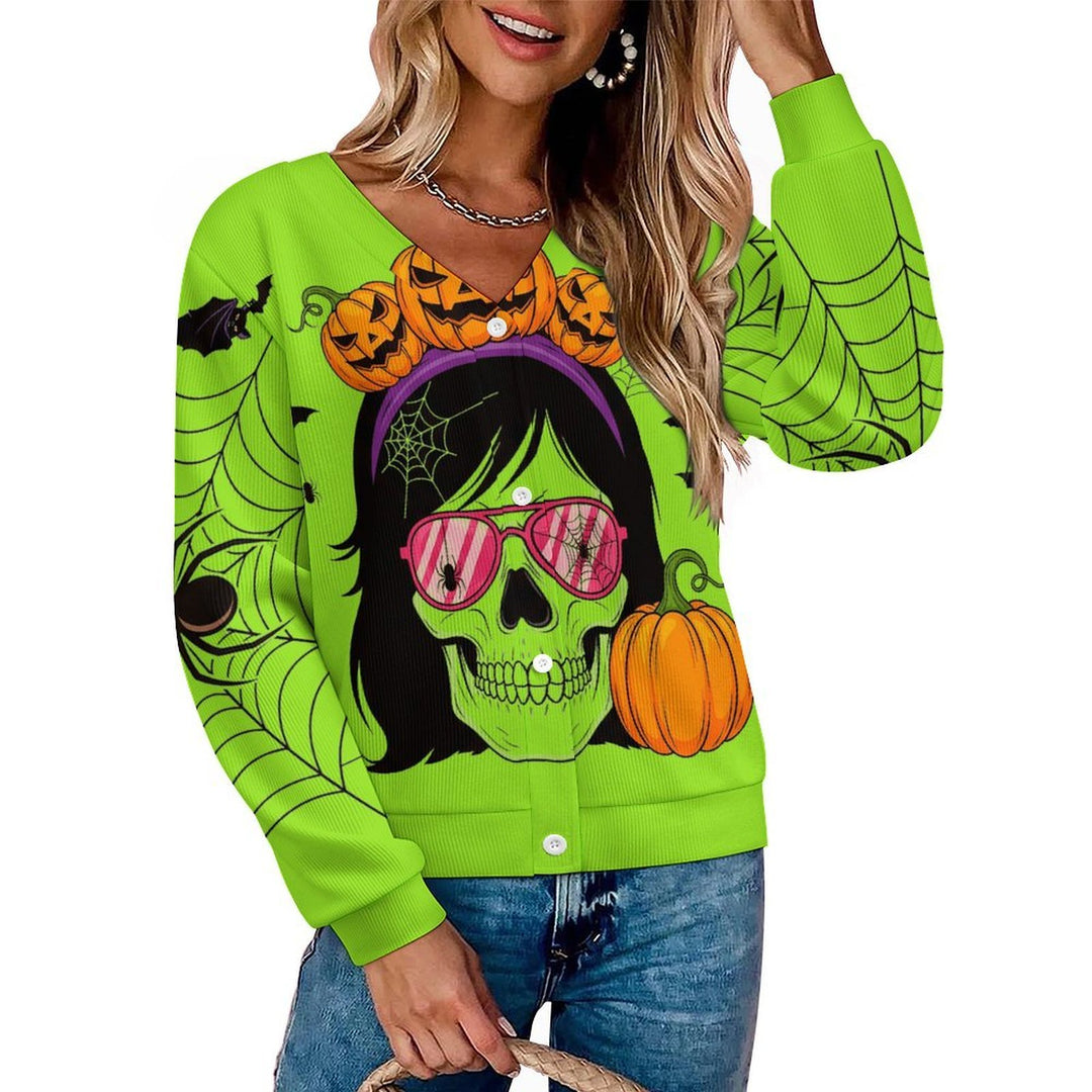 Pumpkin Skull Print - Women&