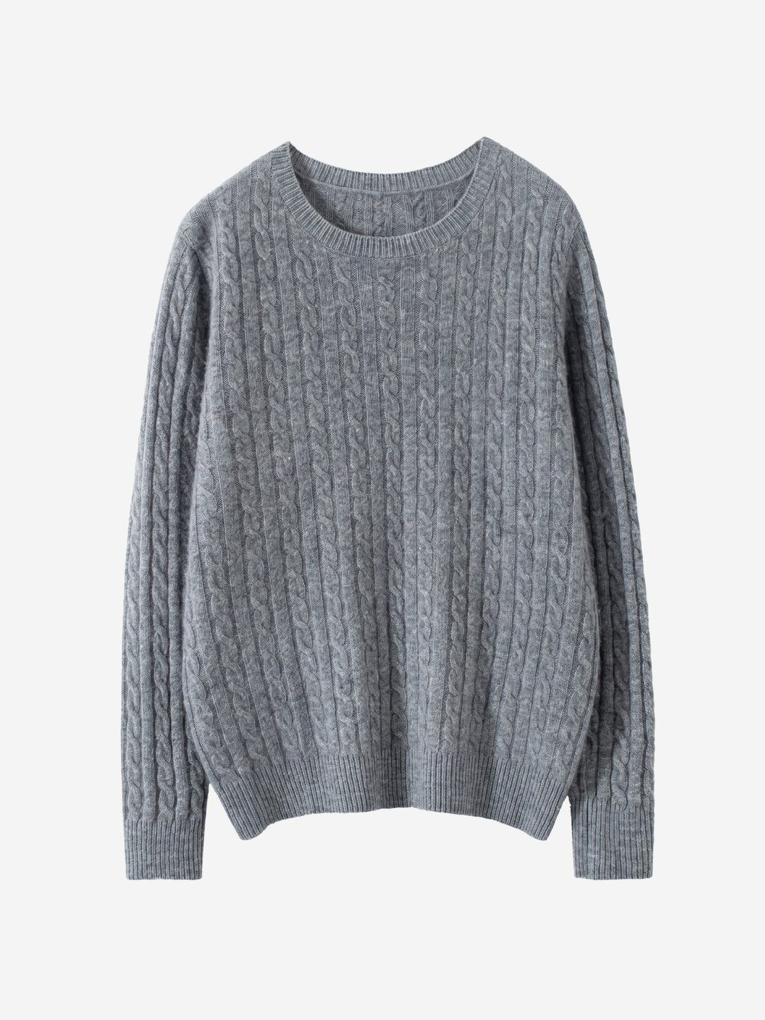 Pull ras du cou en cachemire torsadé pour femme