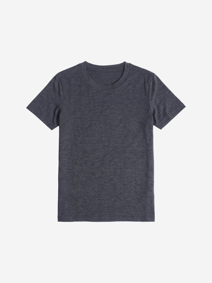 Men Merino Wool T Shirt Quick Dry Outdoor Performance Tee Lightweight Hiking Running Top