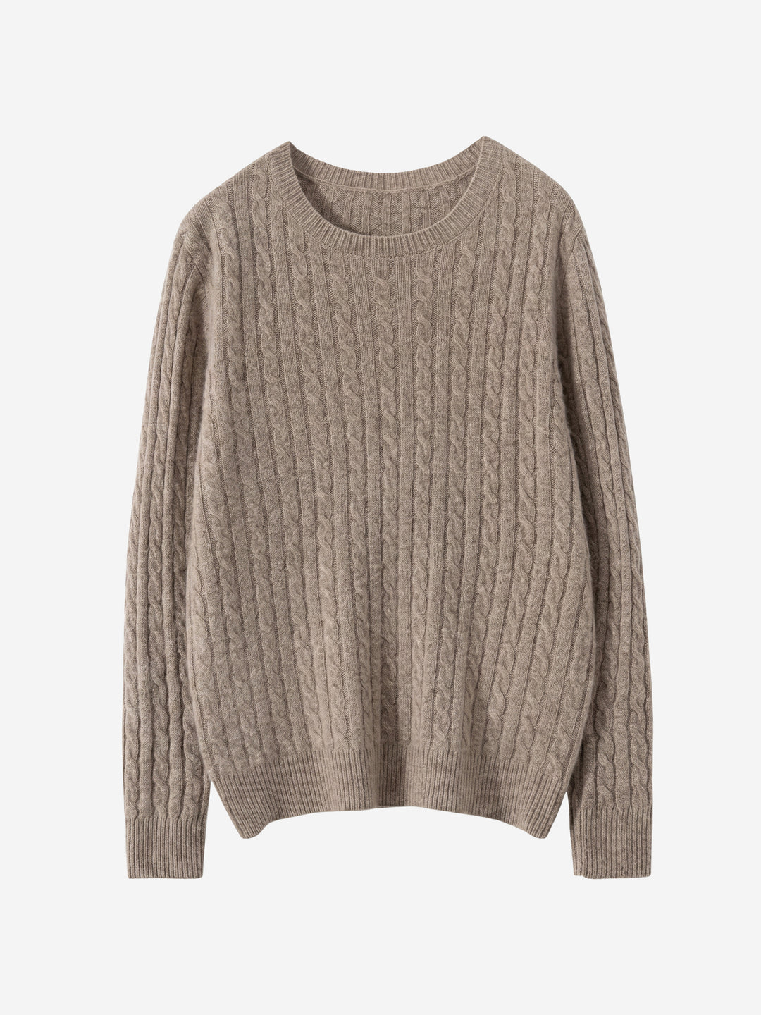 Pull ras du cou en cachemire torsadé pour femme