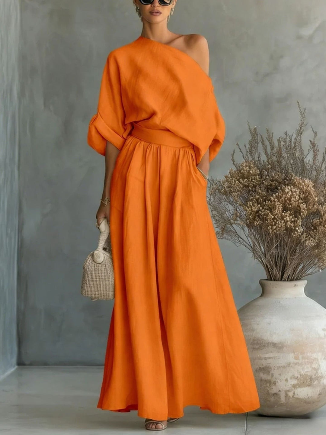 Sophisticated Asymmetry: The 2026 One-Shoulder Trousers Set