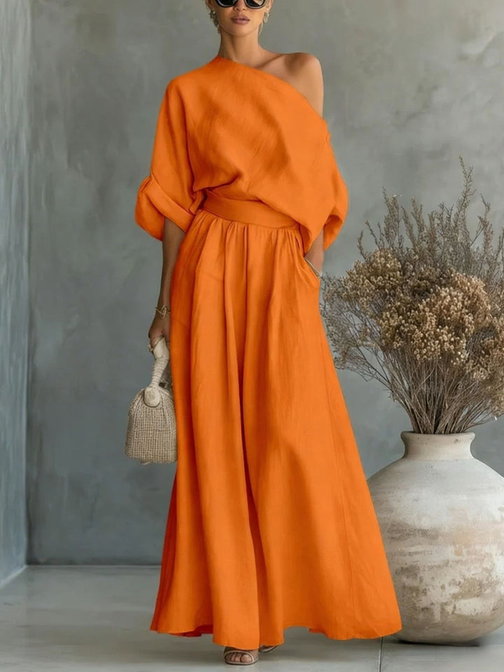 Sophisticated Asymmetry: The 2026 One-Shoulder Trousers Set