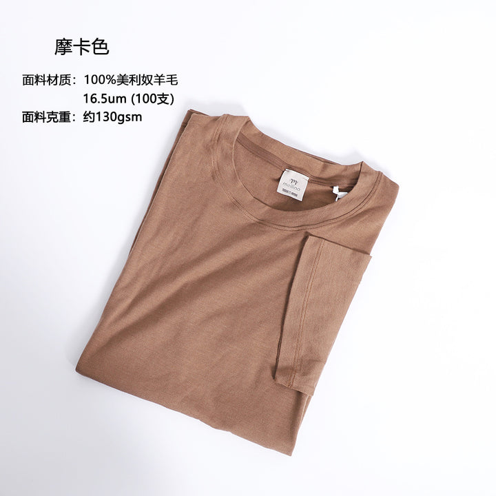 Men Merino Wool T Shirt Quick Dry Outdoor Performance Tee Lightweight Hiking Running Top
