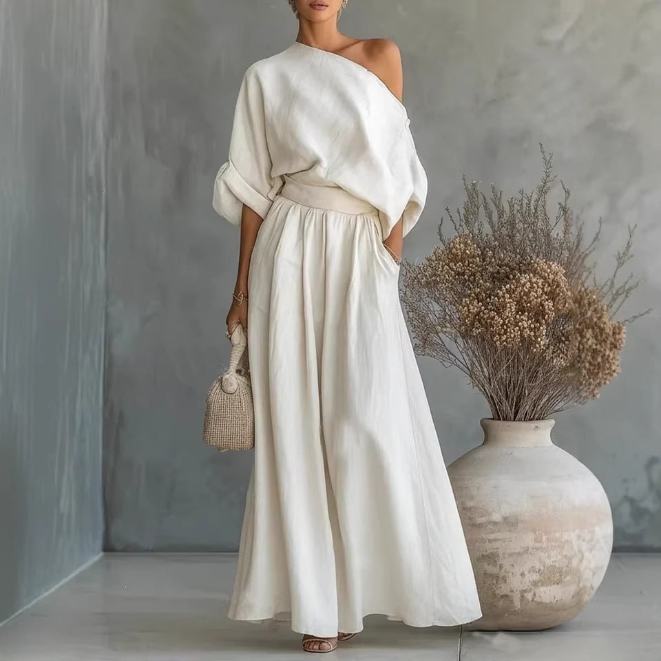 Sophisticated Asymmetry: The 2026 One-Shoulder Trousers Set