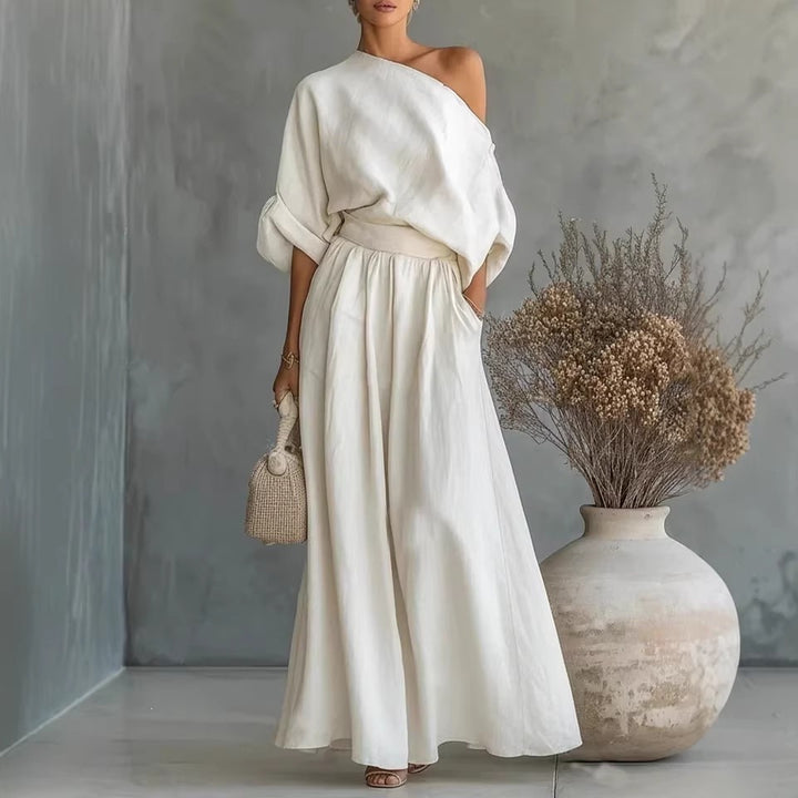 Sophisticated Asymmetry: The 2026 One-Shoulder Trousers Set
