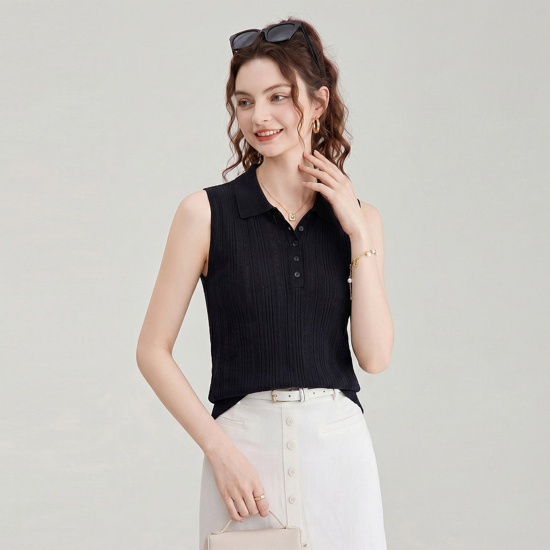 Lightweight Tencel Linen Knit Tank Top for Women