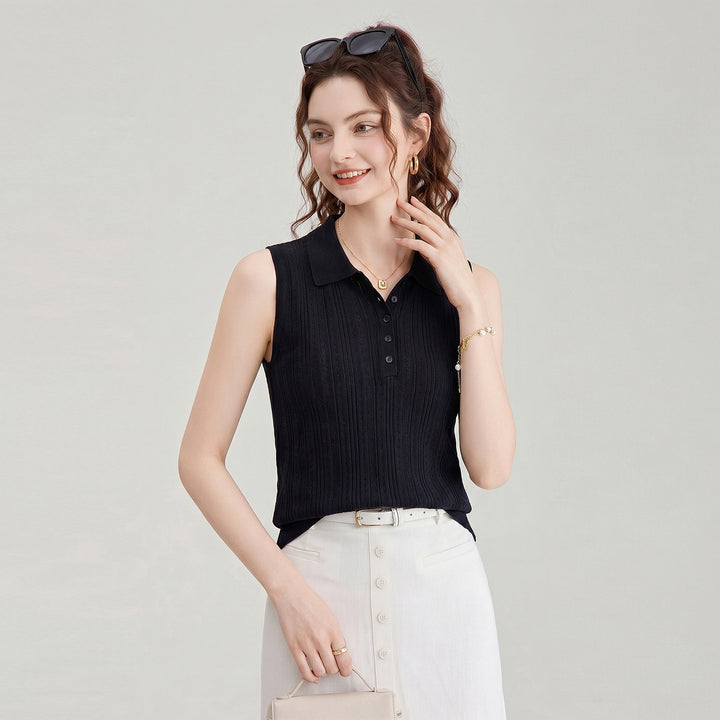 Lightweight Tencel Linen Knit Tank Top for Women