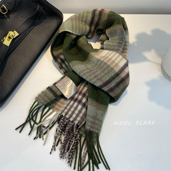 Pure Wool Neutral Slim Winter Scarf