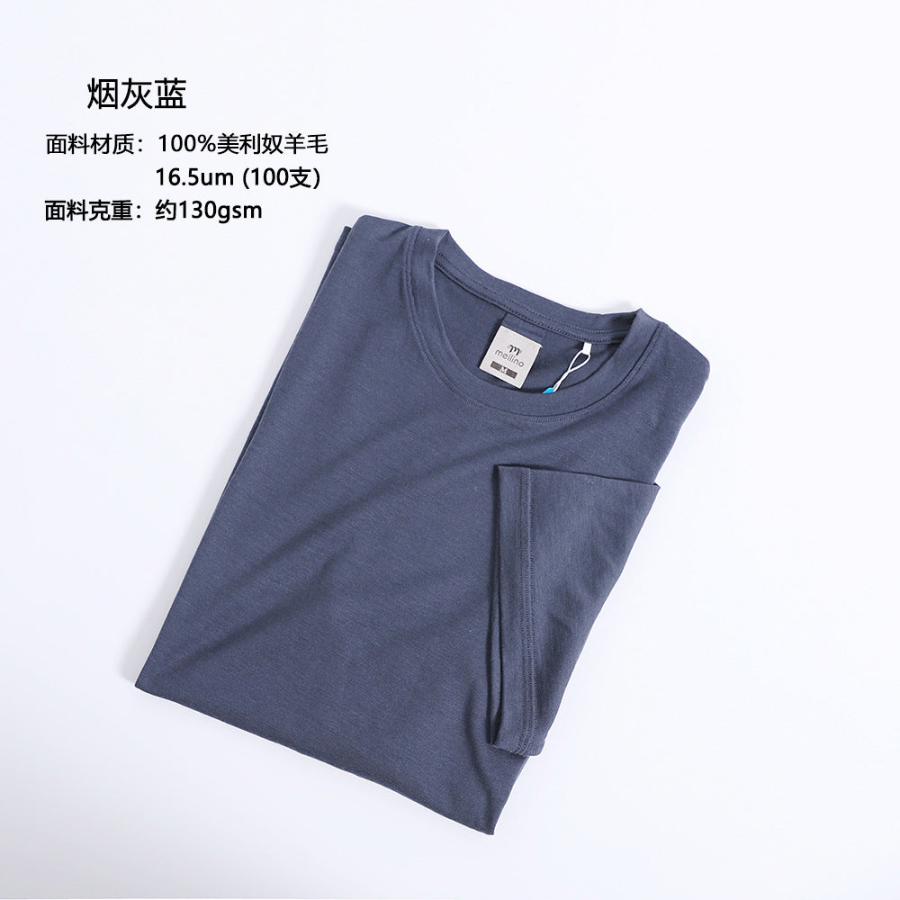 Men Merino Wool T Shirt Quick Dry Outdoor Performance Tee Lightweight Hiking Running Top