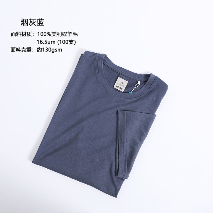 Men Merino Wool T Shirt Quick Dry Outdoor Performance Tee Lightweight Hiking Running Top