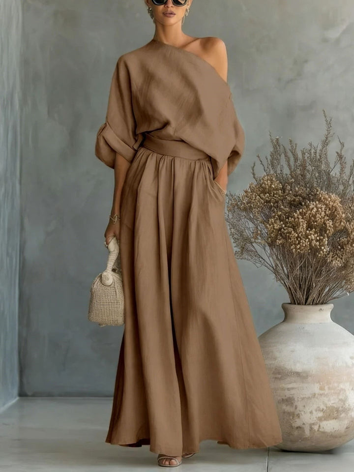 Sophisticated Asymmetry: The 2026 One-Shoulder Trousers Set