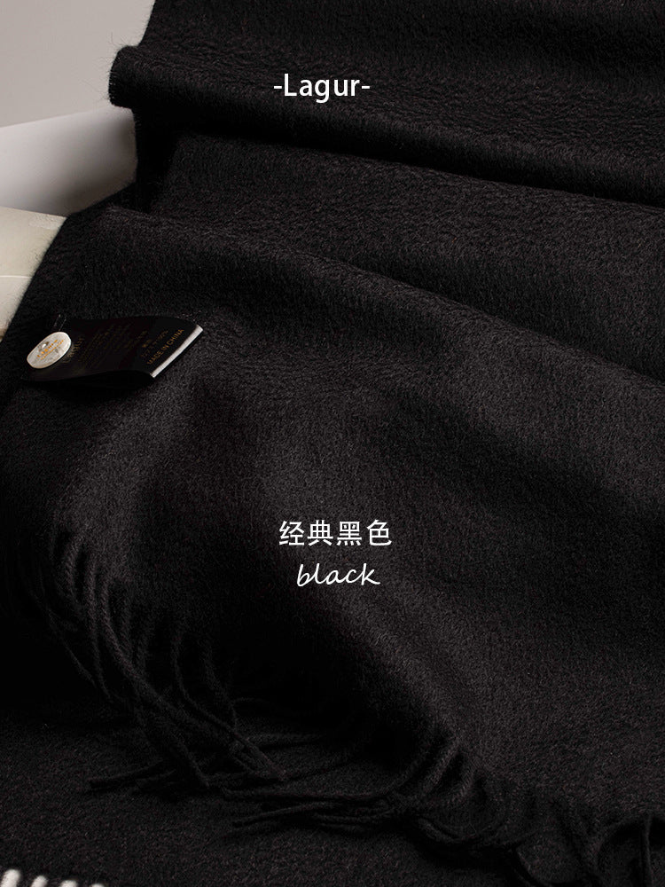 100% Pure Cashmere Water Ripple Solid Scarf | Unisex