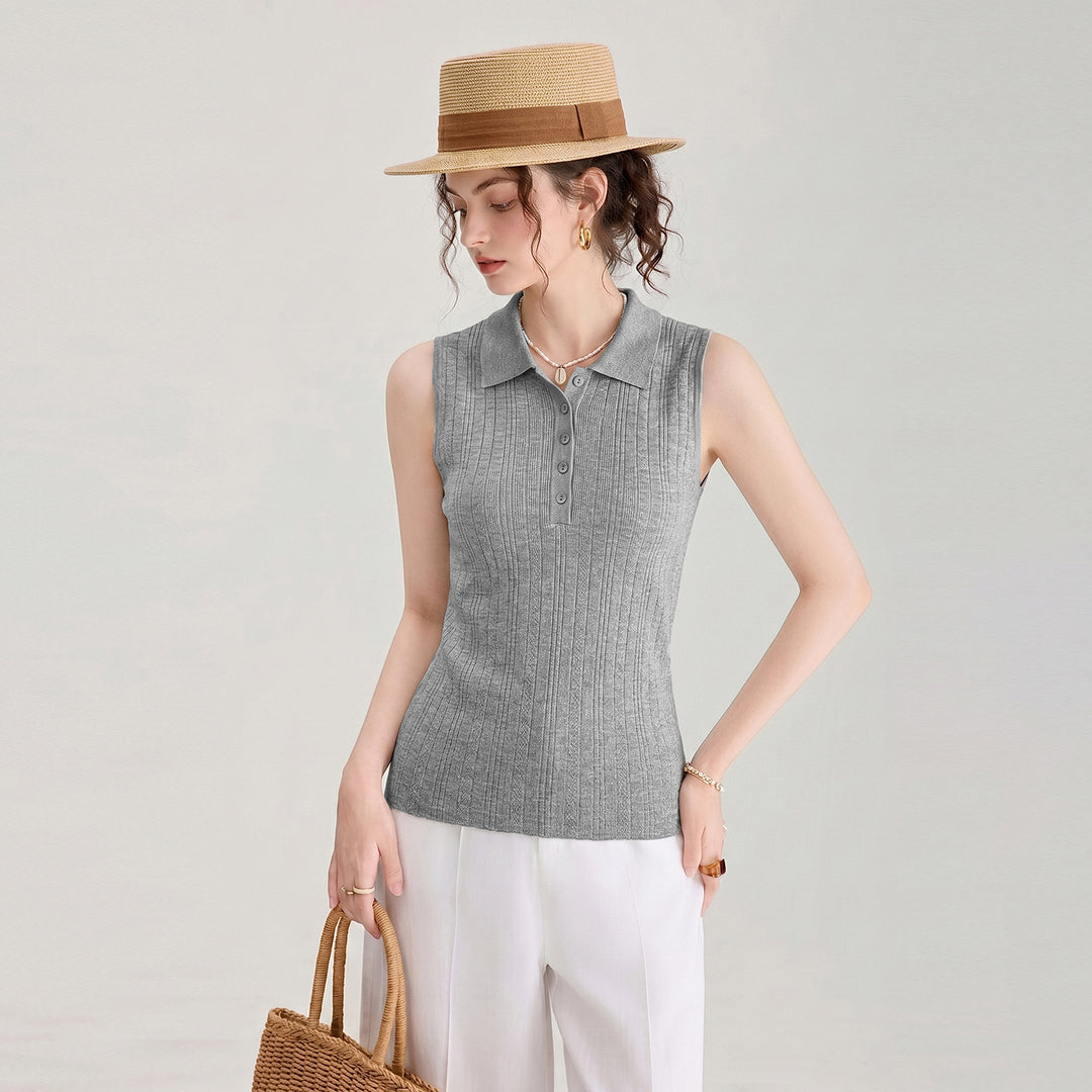 Lightweight Tencel Linen Knit Tank Top for Women