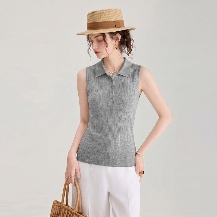 Lightweight Tencel Linen Knit Tank Top for Women