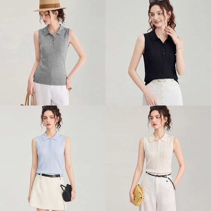 Lightweight Tencel Linen Knit Tank Top for Women