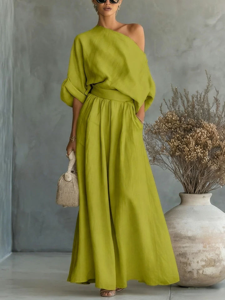Sophisticated Asymmetry: The 2026 One-Shoulder Trousers Set