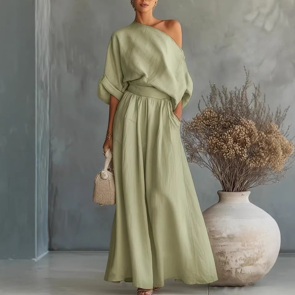 Sophisticated Asymmetry: The 2026 One-Shoulder Trousers Set
