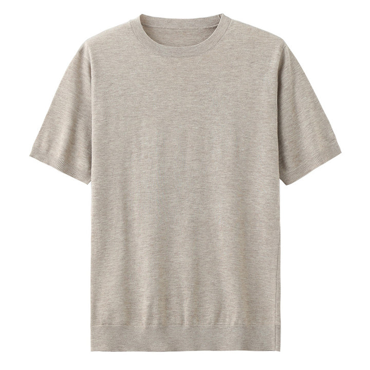 Herren T-Shirt aus Feinstrick aus Wolle mit kurzen Ärmeln