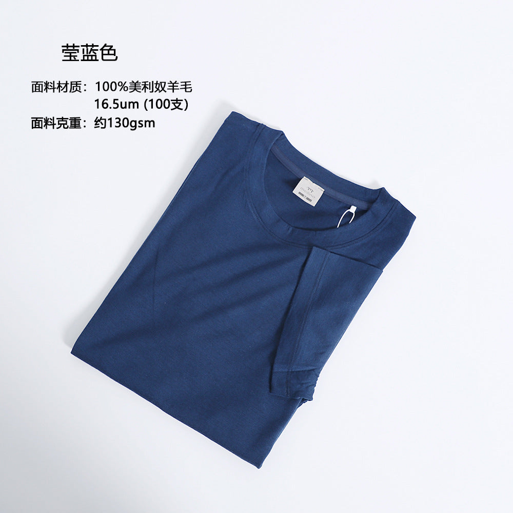 Men Merino Wool T Shirt Quick Dry Outdoor Performance Tee Lightweight Hiking Running Top