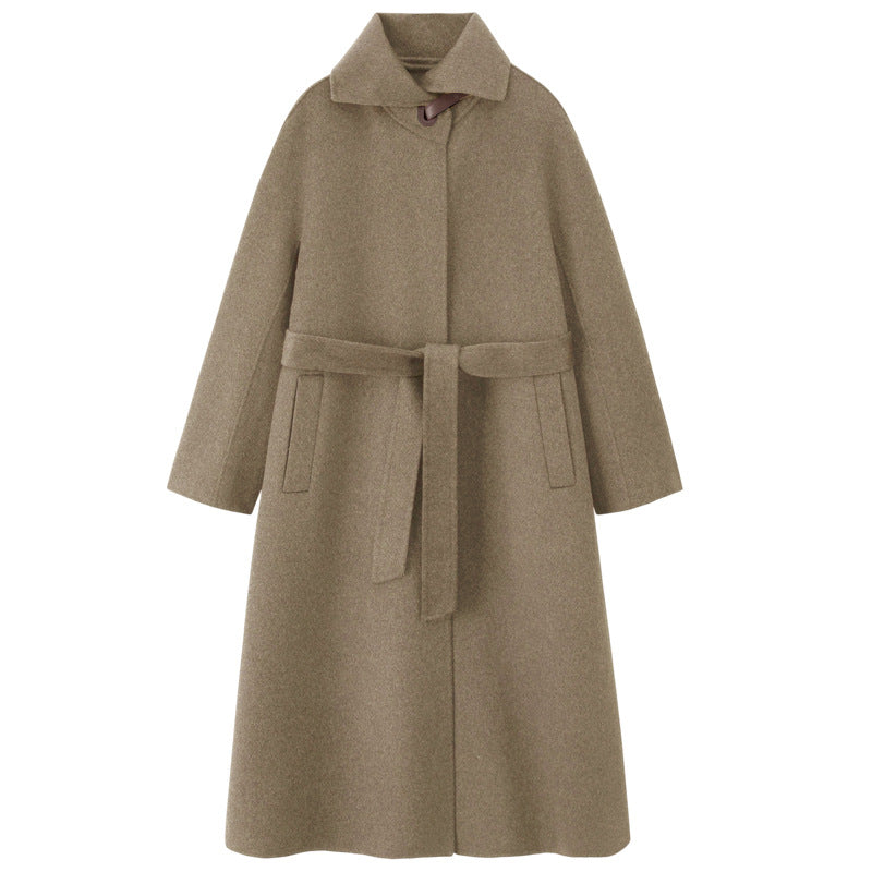 100% Cashmere Double-Sided Long Overcoat - Winter Commuter Coat