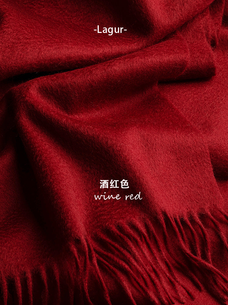 100% Pure Cashmere Water Ripple Solid Scarf | Unisex