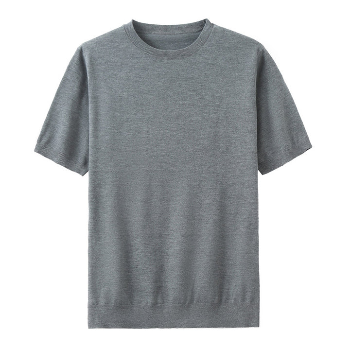 Herren T-Shirt aus Feinstrick aus Wolle mit kurzen Ärmeln