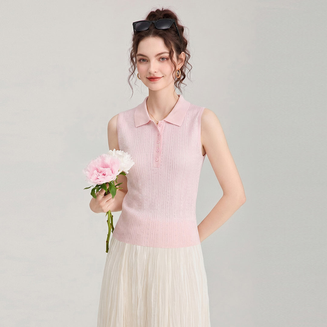 Lightweight Tencel Linen Knit Tank Top for Women