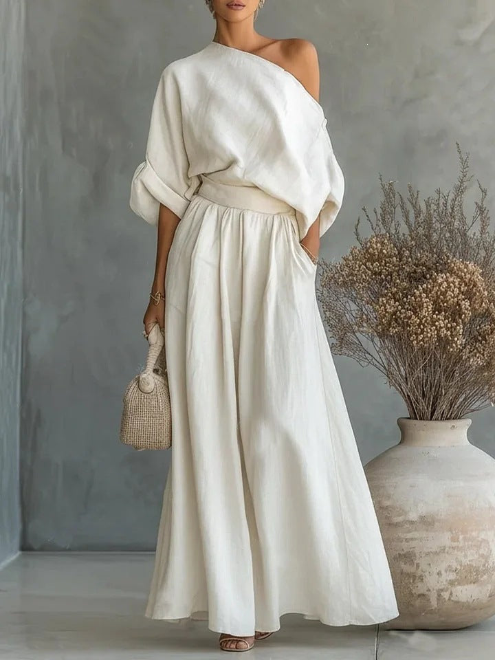 Sophisticated Asymmetry: The 2026 One-Shoulder Trousers Set