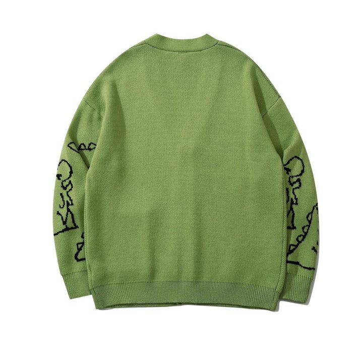 Ins Dinosaur Print Loose Fit Men&