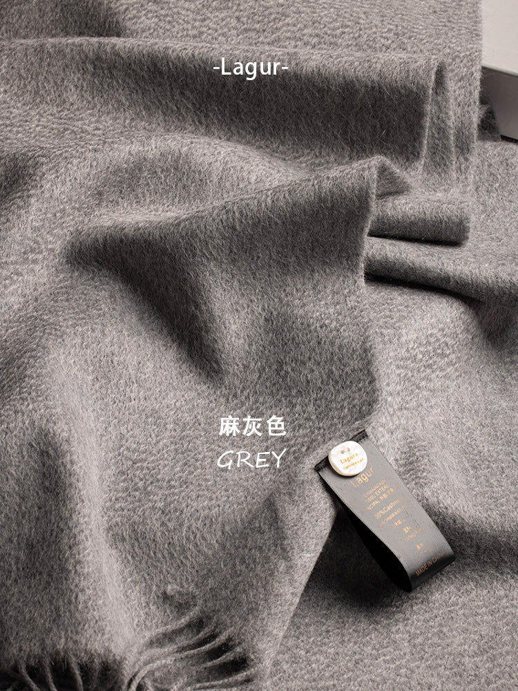 100% Pure Cashmere Water Ripple Solid Scarf | Unisex
